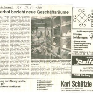 Der Kräuterhof bezieht 1995 die Geschäftsräume